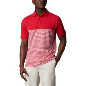 Columbia Polo Heren, Omni-Wick Stacked Rood, 61QMIHOAS